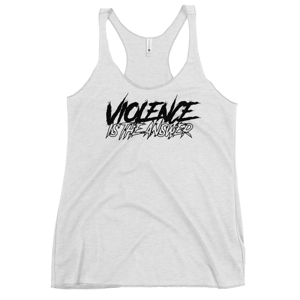 Women's Violence is the Answer Racerback Tank (Heather White)