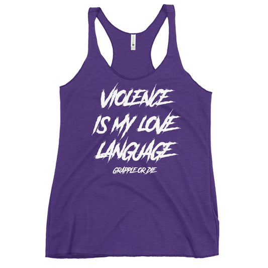 Women's Violence is my Love Language Racerback Tank (Purple)